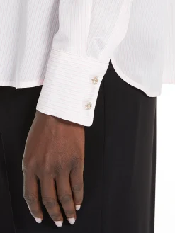 Online Camicia in Crepe de Chine a Righe / Rosa Donna Camicie
