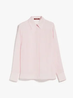Online Camicia in Crepe de Chine a Righe / Rosa Donna Camicie