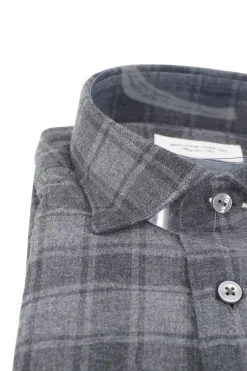 Online Camicia in Flanella a Fantasia Mastricamiciai / Grigio Uomo Camicie