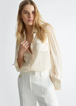 New Camicia in Georgette / Beige Donna Camicie