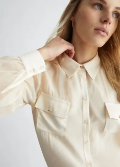 New Camicia in Georgette / Beige Donna Camicie
