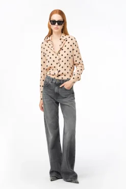 Clearance Camicia in Georgette di Viscosa con Stampa / Donna Camicie