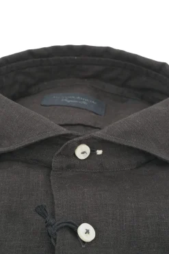 Hot Camicia in Lino con Collo Morbido / Uomo Camicie