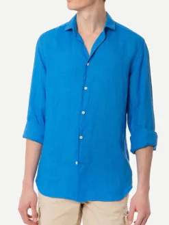 Sale Camicia in Lino Regular Fit / Uomo Camicie