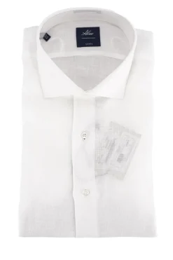 Online Camicia in Lino Regular fit / Bianco Uomo Camicie