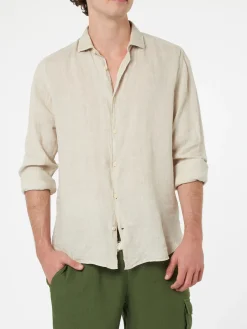Outlet Camicia in Lino Regular Fit / Uomo Camicie