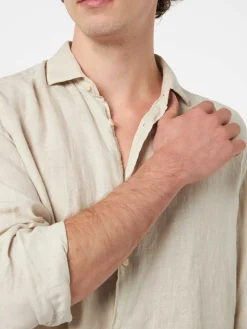 Outlet Camicia in Lino Regular Fit / Uomo Camicie
