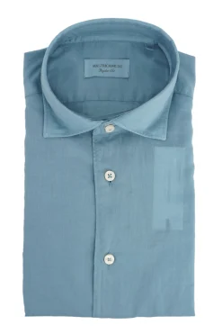 Online Camicia in Mussola di Cotone / Azzurro Uomo Camicie