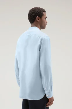 Camicia in Puro Lino con Colletto alla Coreana / Uomo Camicie