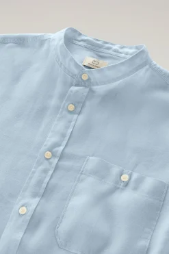Camicia in Puro Lino con Colletto alla Coreana / Uomo Camicie