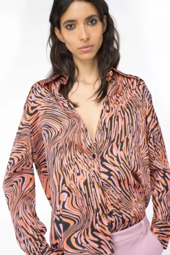 Outlet Camicia in Raso con Stampa / Donna Camicie