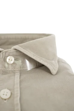 Best Camicia in Velluto / Beige Uomo Camicie