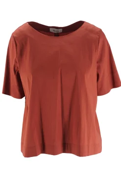 Hot Camicia Modello a Scatoletta in Cotone / Bordeaux Donna Bluse