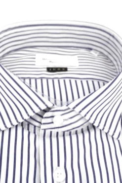Camicia Regular Fit con Fantasia a Righe / Celeste Uomo Camicie