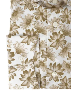 Sale Camicia Regular Fit con Stampa Fiori / Beige Uomo Camicie