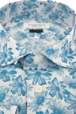 Sale Camicia Regular Fit con Stampa Fiori / Celeste Uomo Camicie