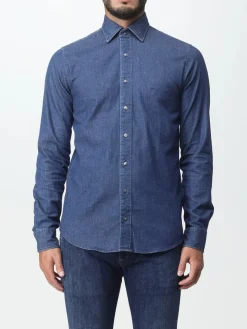 Camicia Slim Fit in Denim / Uomo Camicie