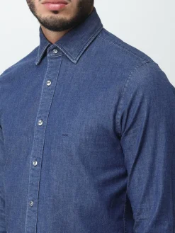 Camicia Slim Fit in Denim / Uomo Camicie
