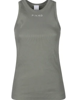 Discount Canotta in Maglia a Costine con Logo / Donna Top