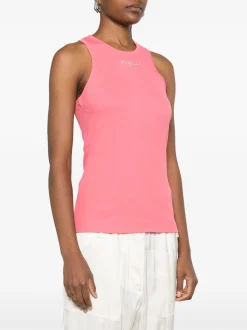 Discount Canotta in Maglia a Costine con Logo / Donna Top