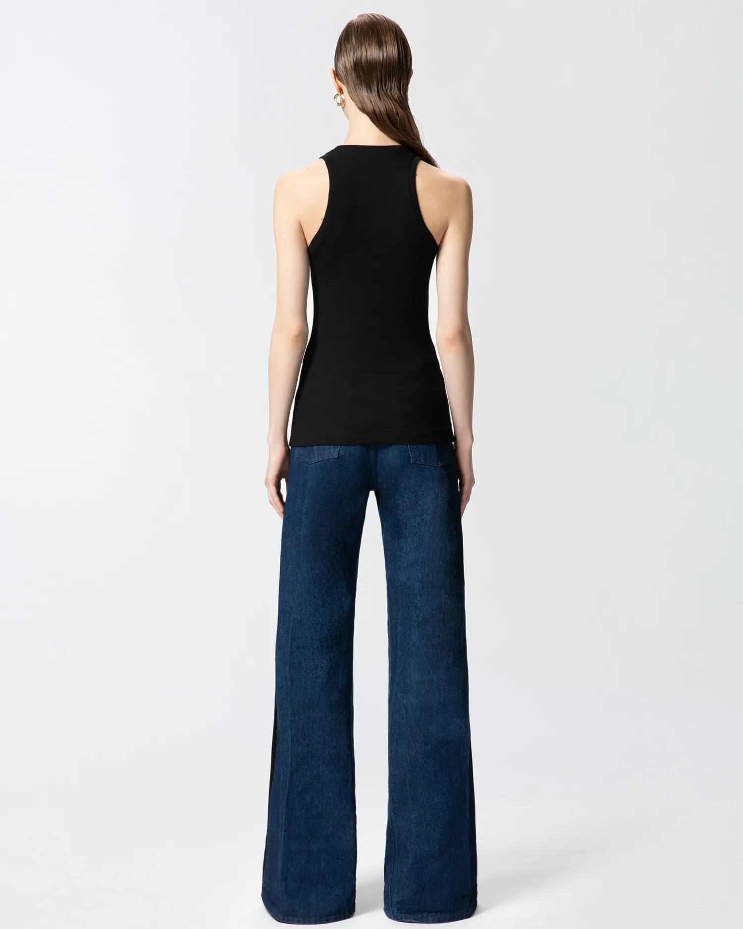 Online Canotta in Maglia a Costine con Logo / Donna Top