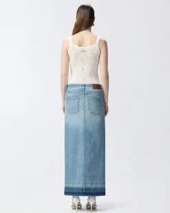 Outlet Canotta Leggera a Costine con Strappi / Donna Top
