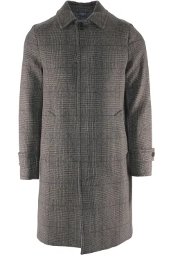 New Cappotto in Jersey Stampato / Marrone Uomo Cappotti