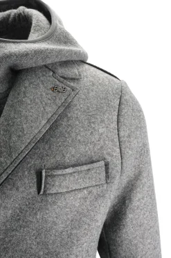 Online Cappotto Monopetto con Cappuccio / Uomo Cappotti