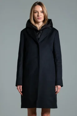 Outlet Cappotto Monopetto in Lana Tecnica / Donna Cappotti