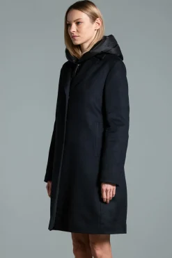 Outlet Cappotto Monopetto in Lana Tecnica / Donna Cappotti