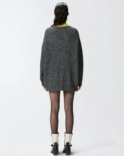 Online Cardigan a Coste con Scollo a V / Donna Maglieria