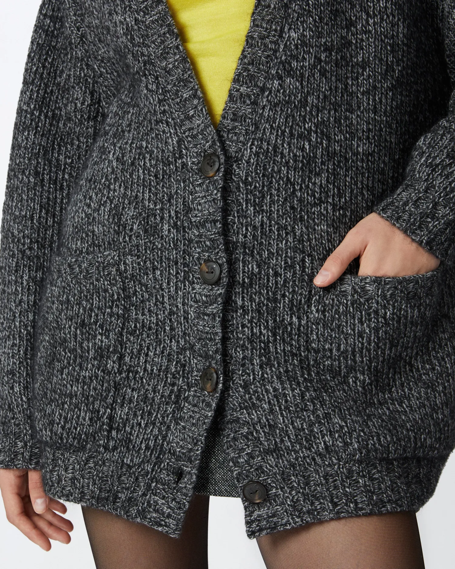 Online Cardigan a Coste con Scollo a V / Donna Maglieria