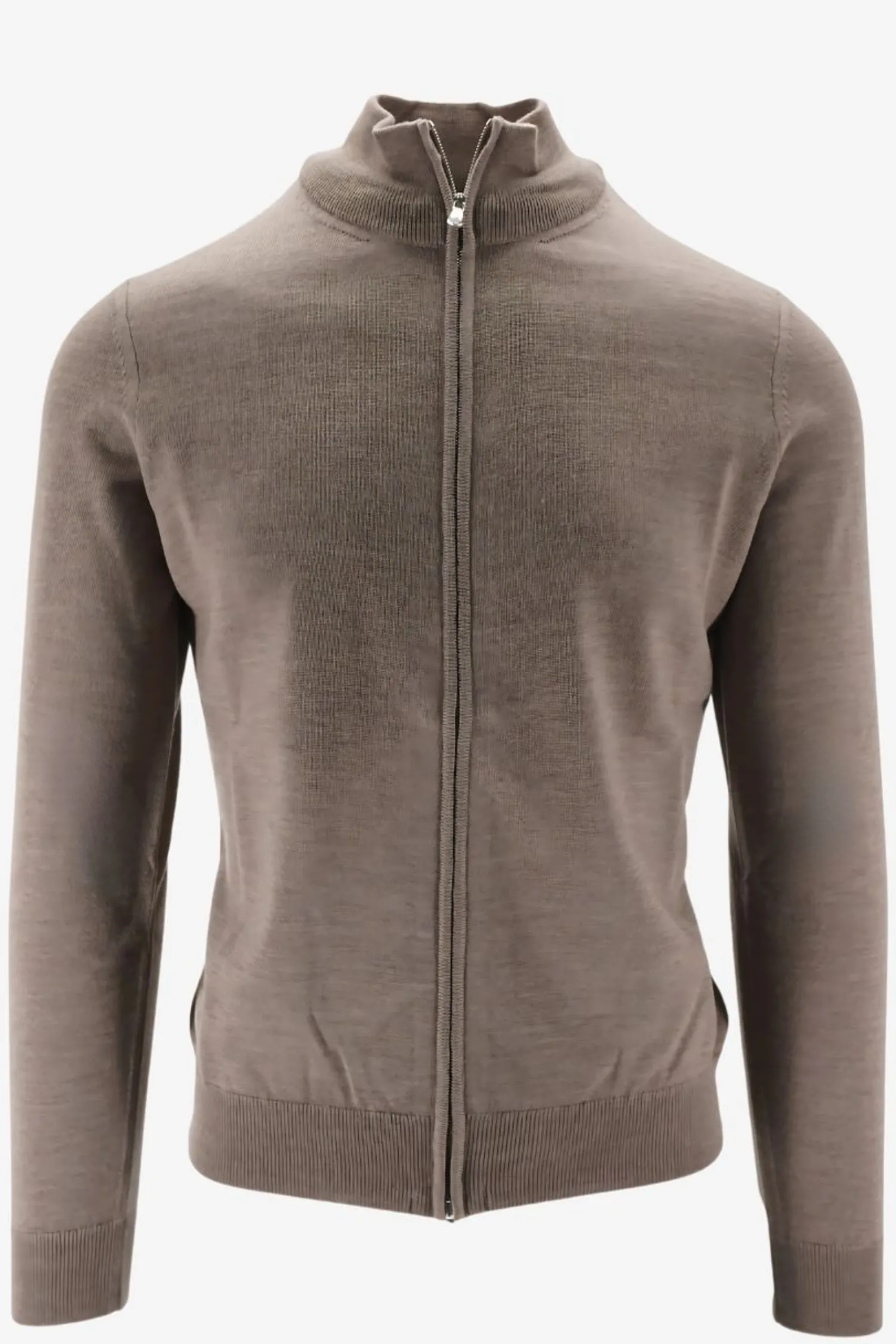 Cardigan con Chiusura Full Zip in Lana Merino Extrafine / Uomo Maglieria