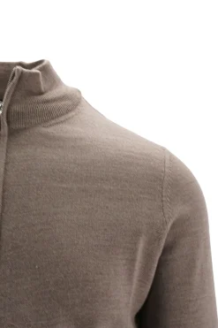 Cardigan con Chiusura Full Zip in Lana Merino Extrafine / Uomo Maglieria