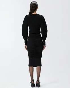 Clearance Cardigan Corto a Coste con Fondo in Pizzo / Donna Maglieria