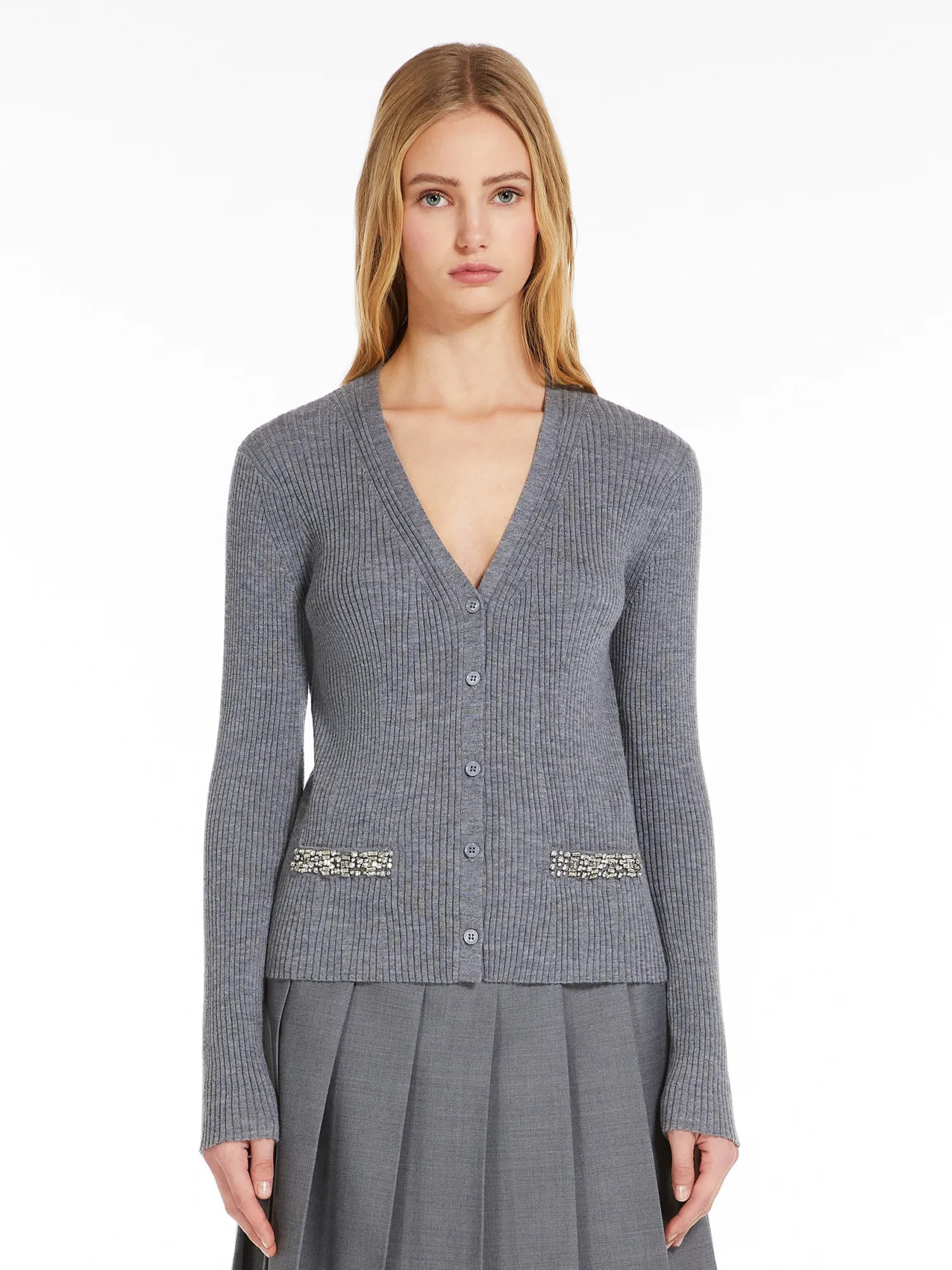 Cardigan in Lana a Coste / Donna Maglieria