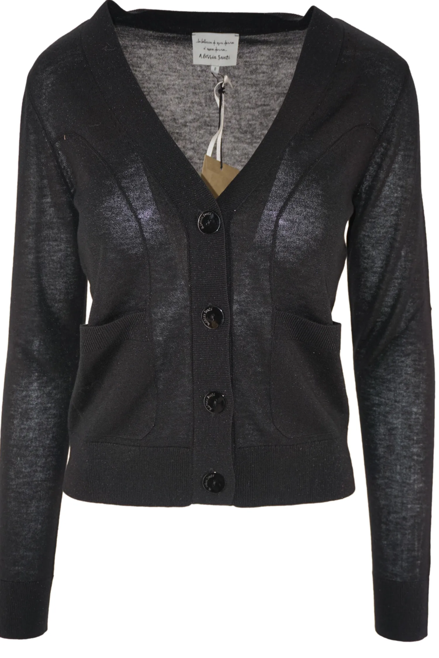Hot Cardigan in Lurex / Nero Donna Maglieria
