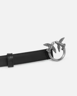 Discount Cintura Sottile Love Birds in Pelle 2 cm / Donna Cinture