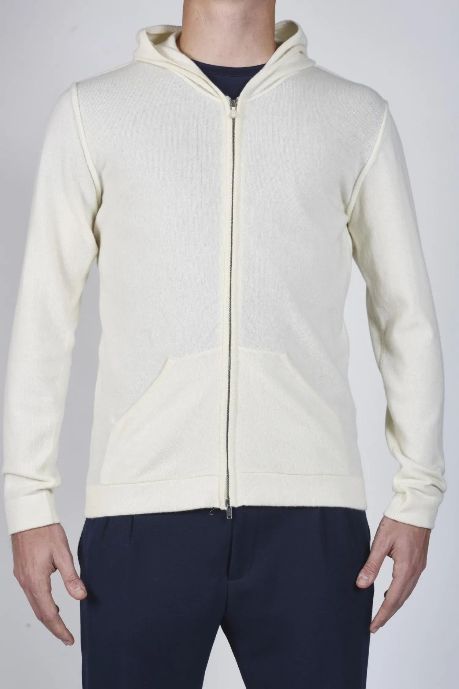 Felpa con cappuccio / Bianco Uomo Maglieria