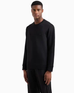 Discount Felpa Girocollo con Micro Patch Logo / Uomo Felpe