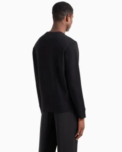 Discount Felpa Girocollo con Micro Patch Logo / Uomo Felpe