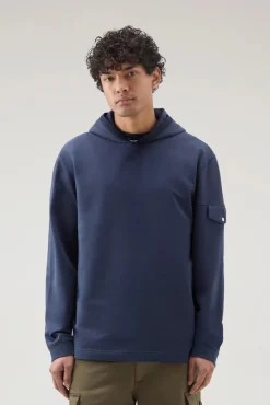 Clearance Felpa in Puro Cotone con Cappuccio / Uomo Felpe
