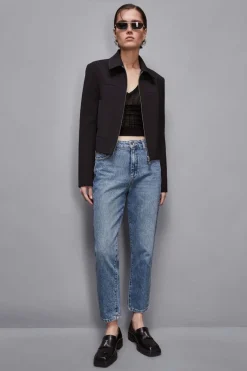 New Giacca Cropped con Zip / Donna Giubbini