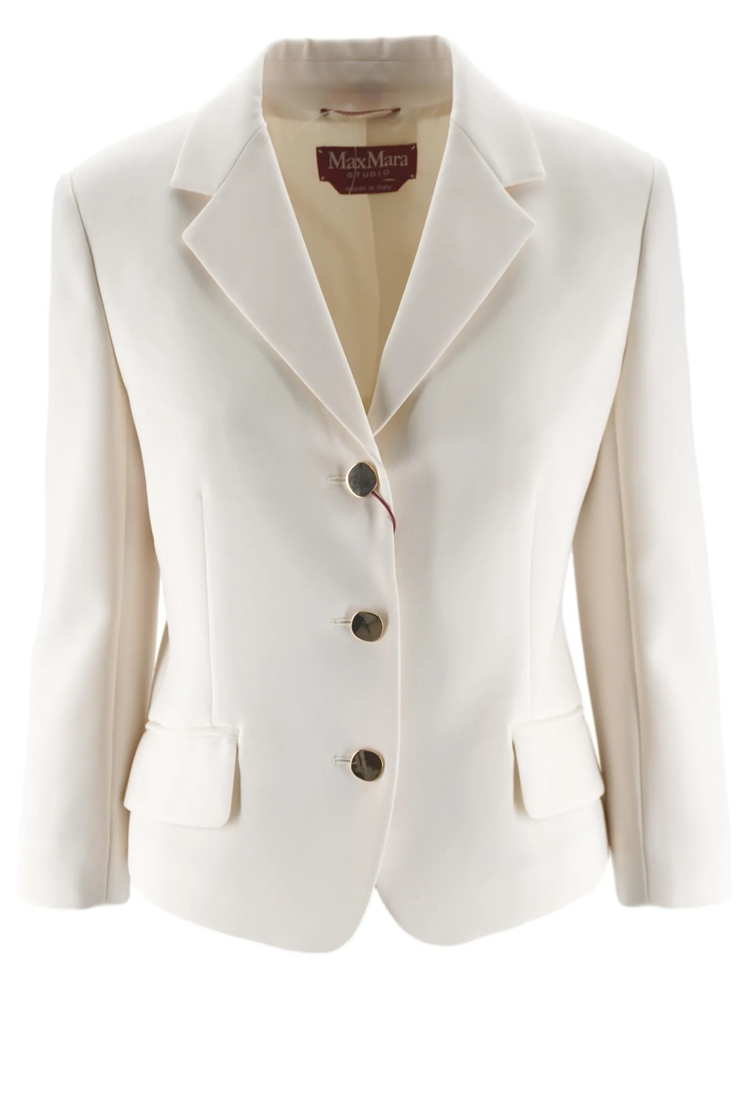 Online Giacca in Cady con Cintura / Bianco Donna Giacche