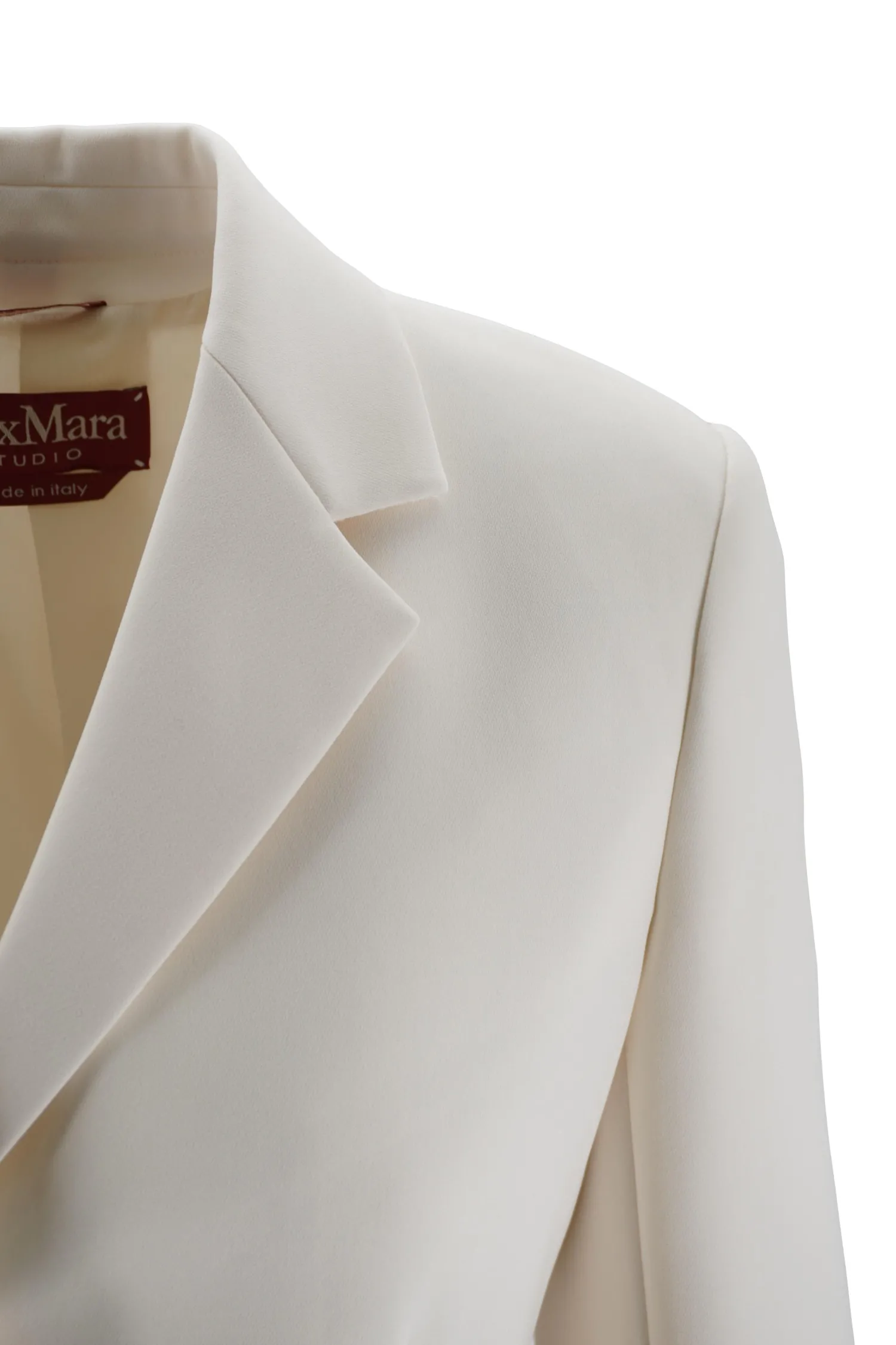 Online Giacca in Cady con Cintura / Bianco Donna Giacche