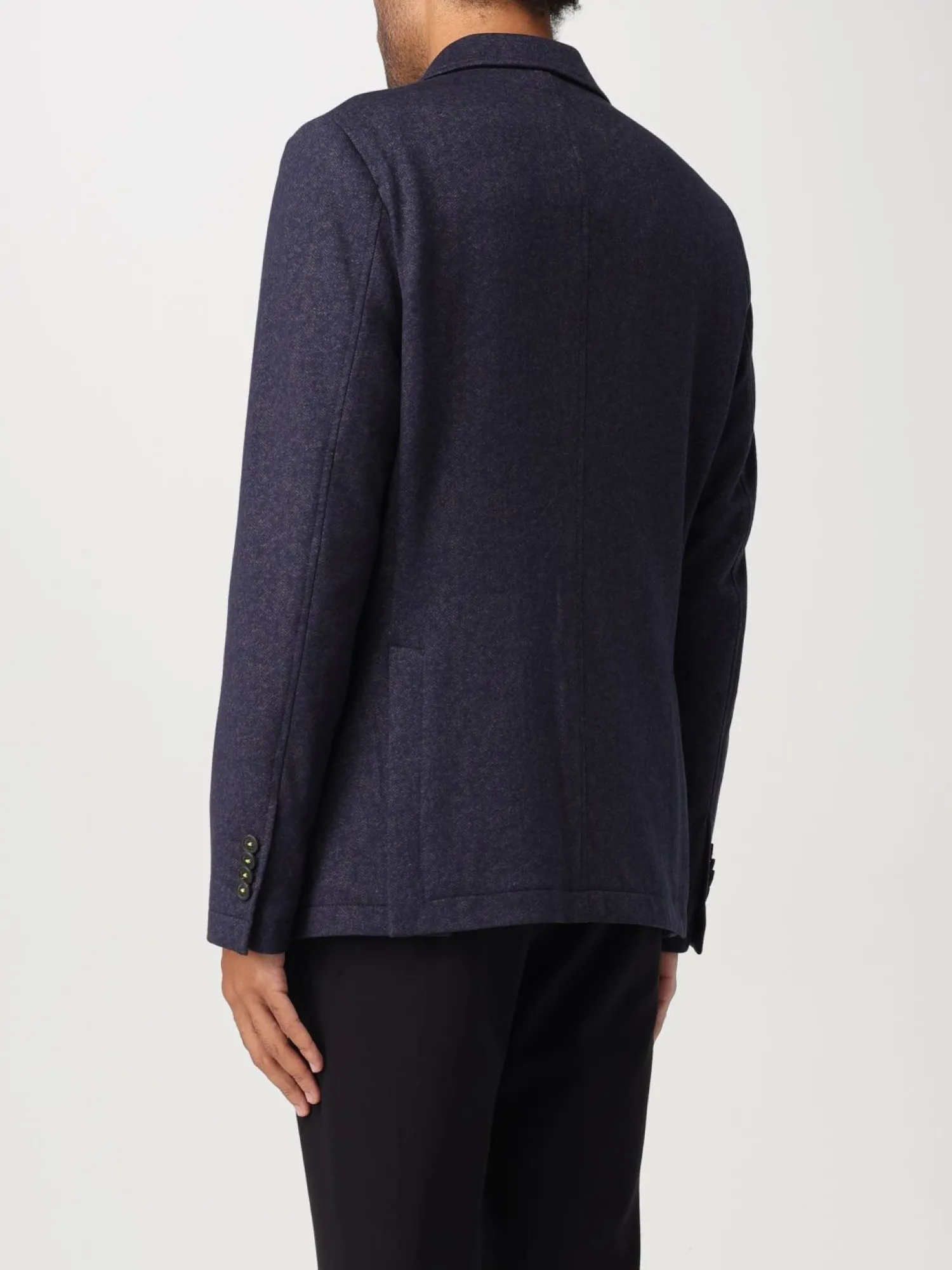 Online Giacca in Cotone con Tasche a Toppa / Blu Uomo Giacche