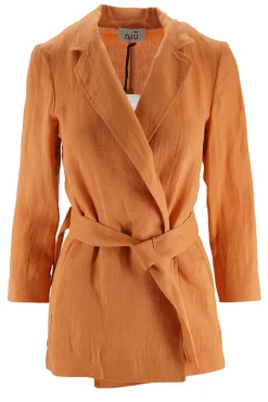 New Giacca in Lino con Fusciacca / Arancione Donna Giacche