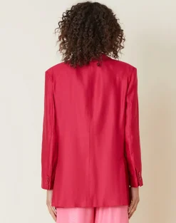 Sale Giacca Over in Misto Lino e Viscosa / Fucsia Donna Giacche