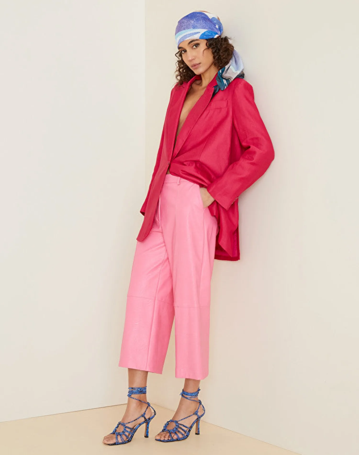 Sale Giacca Over in Misto Lino e Viscosa / Fucsia Donna Giacche
