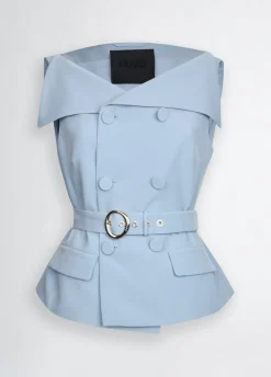 Clearance Gilet Doppiopetto con Cintura / Donna Top